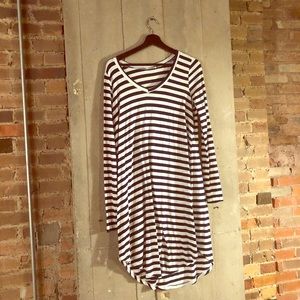 Navy and White Striped Dress